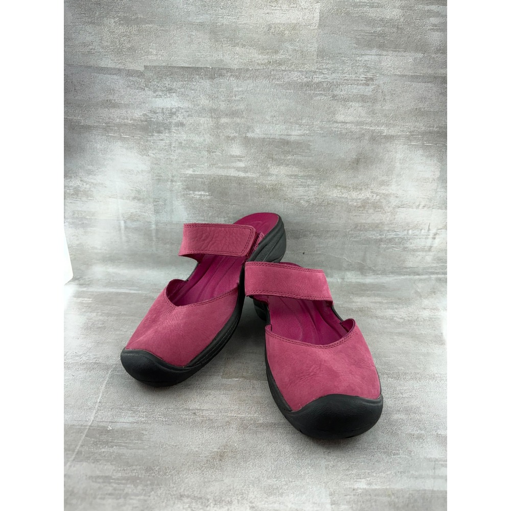 Keen Presidio MJ Mules Beet Red Leather Slip On Shoes Women Sz 8 1012325